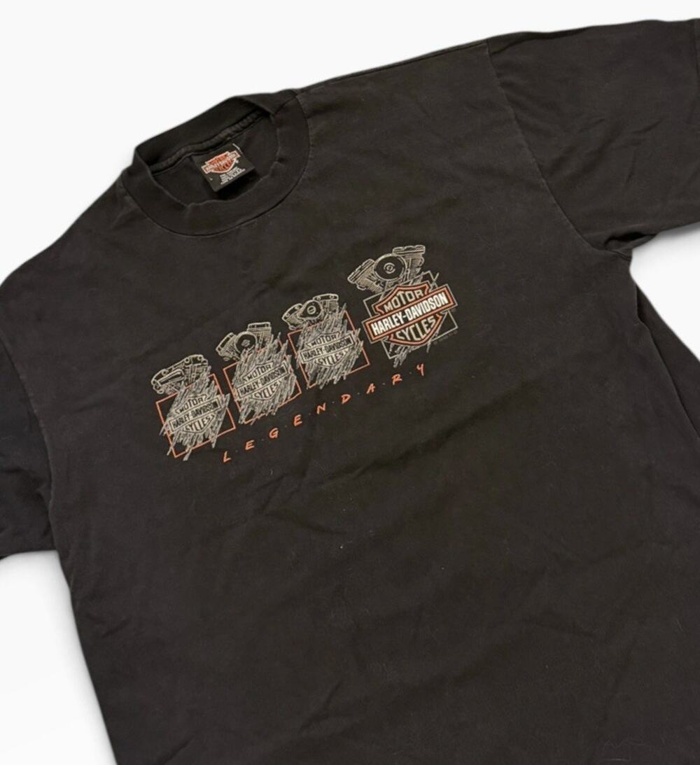 Vintage HARLEY DAVIDSON T-Shirt Large  Engines Stratford, CT Black 4037/9